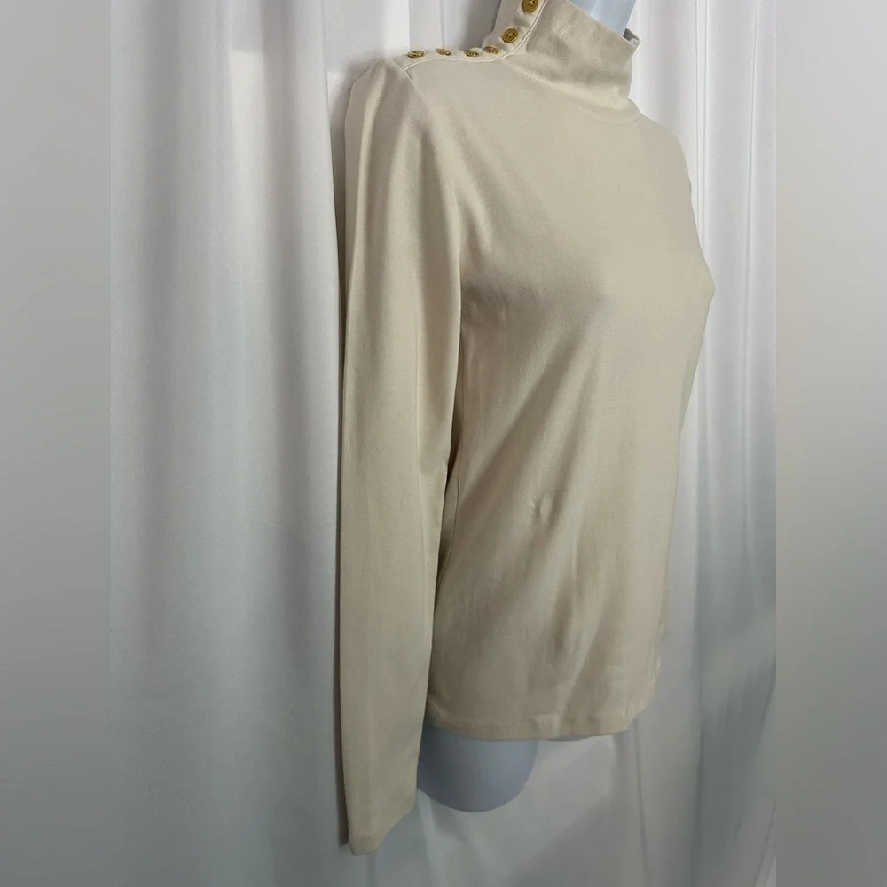 J.Crew Elegant Cream Turtleneck Top (791)